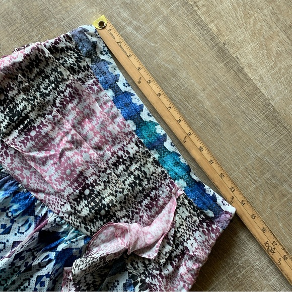 RAMY BROOK Estee 100% silk Flounce Mini Skirt Multi Blush in Size 4 Designer - Picture 12 of 12